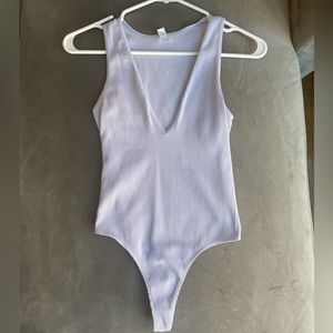 Urban Outfitters Out From Under Purple Plunge Neck Bodysuit, Size small